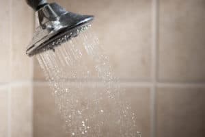 No hot water may be shower head