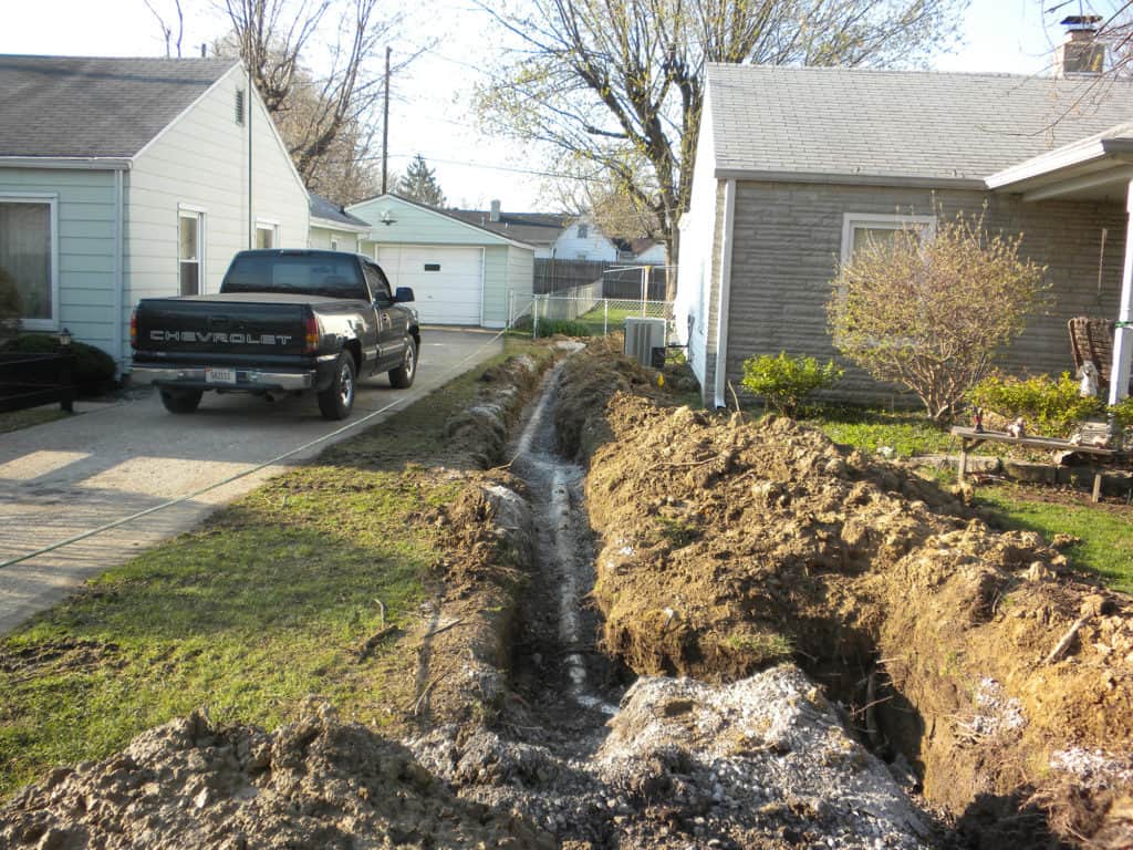 Sewer Line Installation Trench